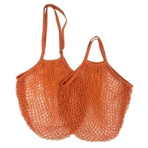 Orange Mesh Tote Bag
